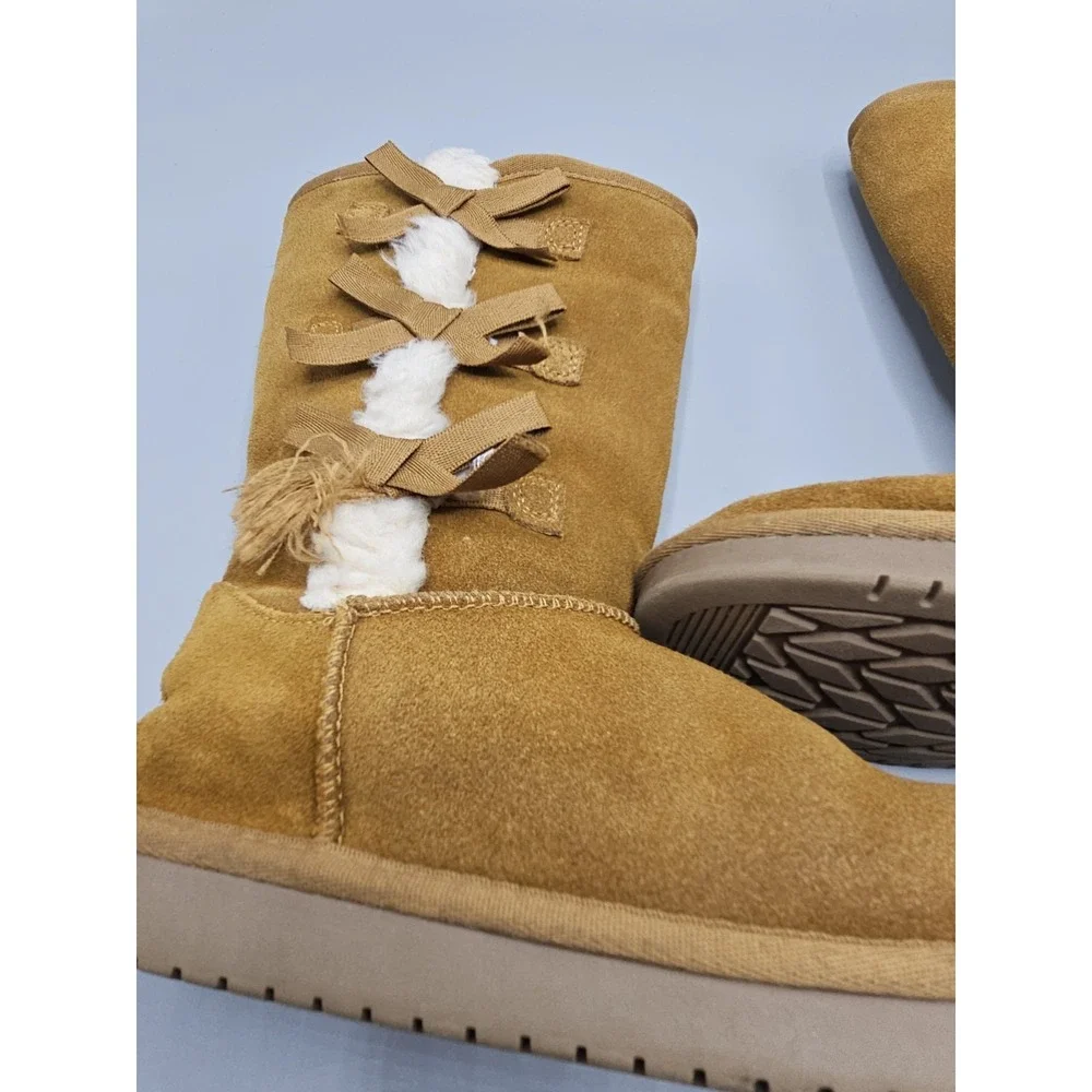 Koolaburra by UGG Victoria Tall Boots‎ Womens US 4 Chestnut Suede Pull On